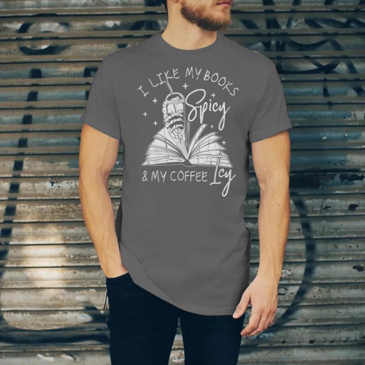 I Like My Books Spicy And My Coffee ICY Unisex Jersey T-Shirt