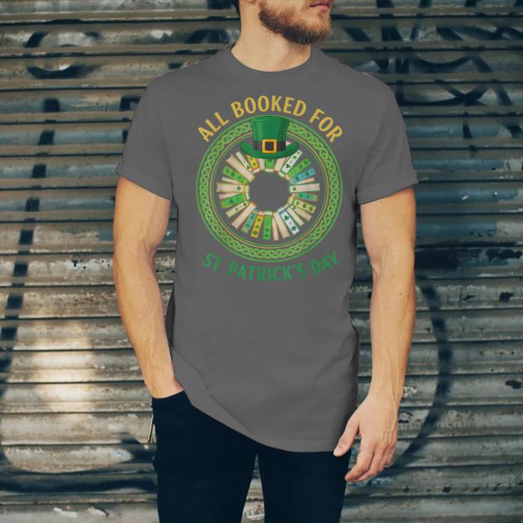 Bookworm Irish All Booked For St Patrick's Day Book Lover Unisex Jersey T-Shirt