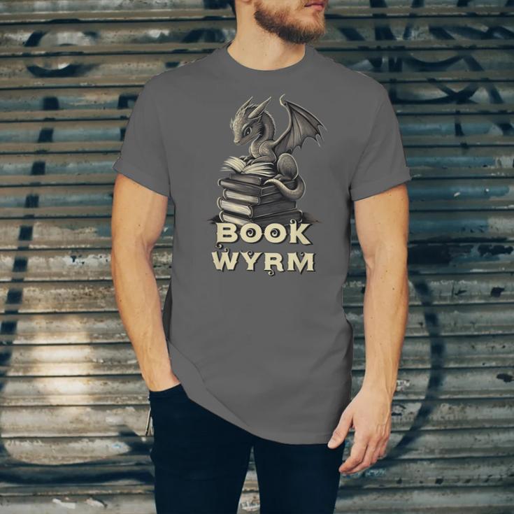 Bookwyrm Dragon Fantasy Bookish Fairytale Book Lover Unisex Jersey T-Shirt
