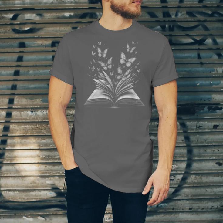 Butterflies And Book Lovers Reading Bookworm Unisex Jersey T-Shirt