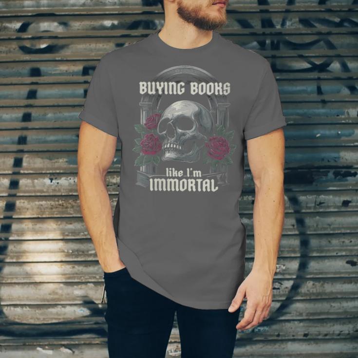 I Buy Books Like I'm Immortal Rose For Men Women Skeleton Unisex Jersey T-Shirt I Buy Books Like I'm Immortal Rose For Men Women Skeleton Unisex Jersey T-Shirt