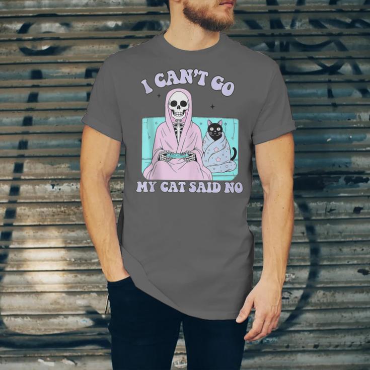 I Can't Go My Cat Said No Introvert Anxiety Cat Lover Unisex Jersey T-Shirt I Can't Go My Cat Said No Introvert Anxiety Cat Lover Unisex Jersey T-Shirt