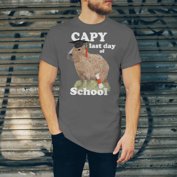 Capy Last Day Of School Capybara Graduation Quote Unisex Jersey T-Shirt