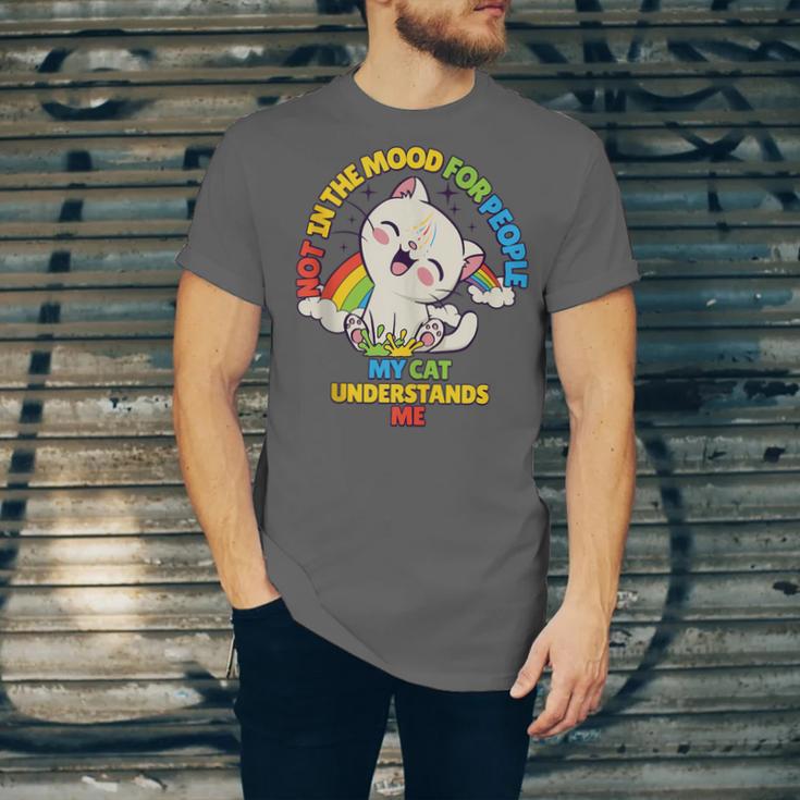 Cat Mom Loves Cats Dad Not In The Mood For People Introvert Unisex Jersey T-Shirt