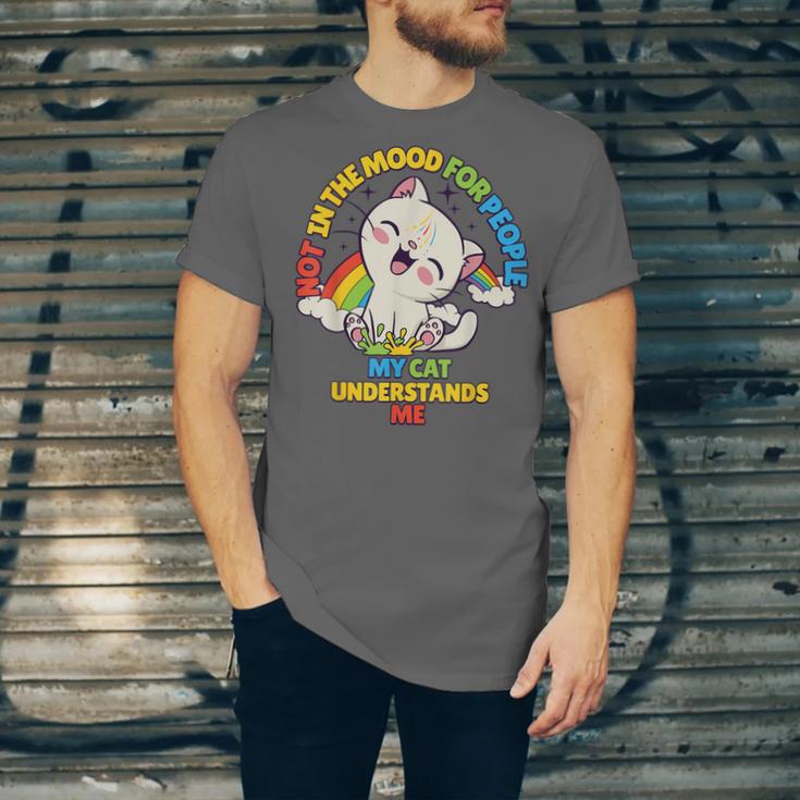 Cat Mom Loves Cats Dad Not In The Mood For People Introvert Unisex Jersey T-Shirt