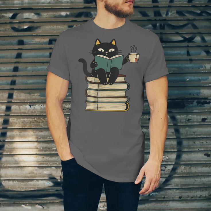 Cat Reading Book Unisex Jersey T-Shirt Cat Reading Book Unisex Jersey T-Shirt