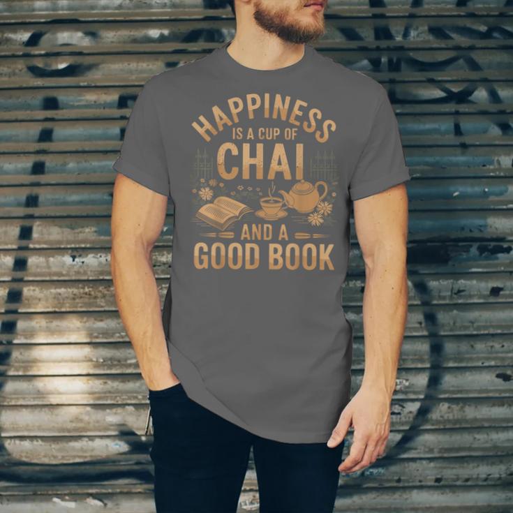 Chai And A Good Book Lover Reading Chai Tea Chai Latte Unisex Jersey T-Shirt Chai And A Good Book Lover Reading Chai Tea Chai Latte Unisex Jersey T-Shirt