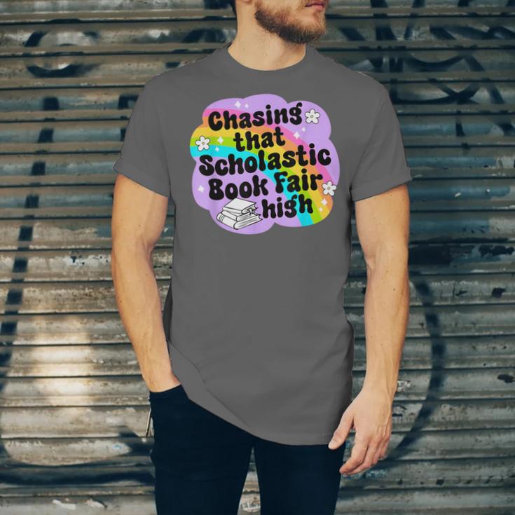 Chasing That Scholastic Book Fair High Book Lovers Unisex Jersey T-Shirt