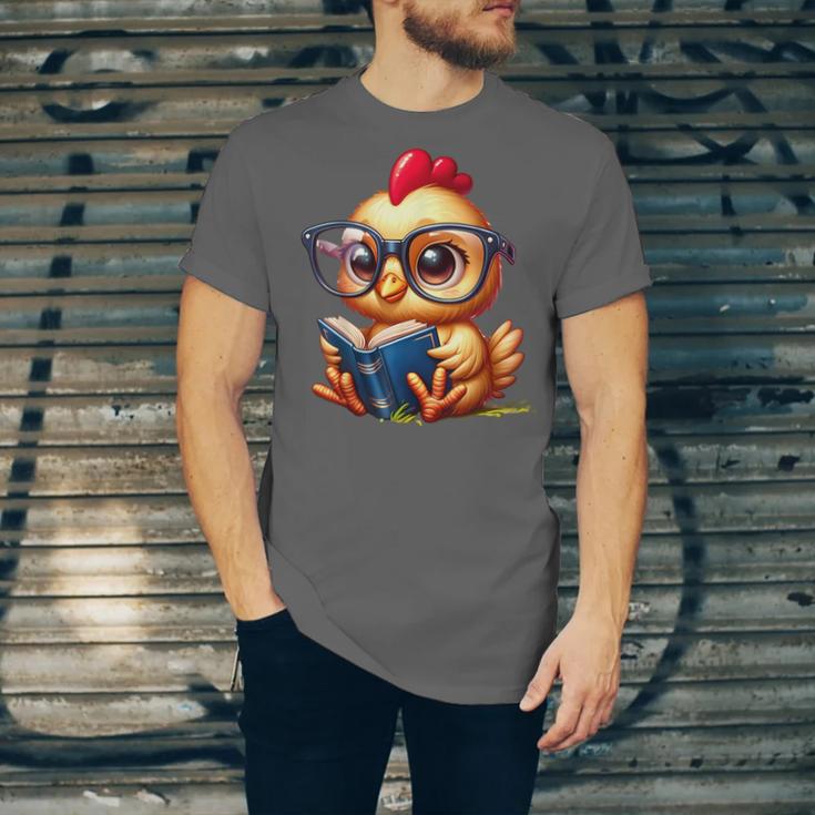 Chicken Reading a Book Farm Animal Chick Unisex Jersey T-Shirt Chicken Reading a Book Farm Animal Chick Unisex Jersey T-Shirt