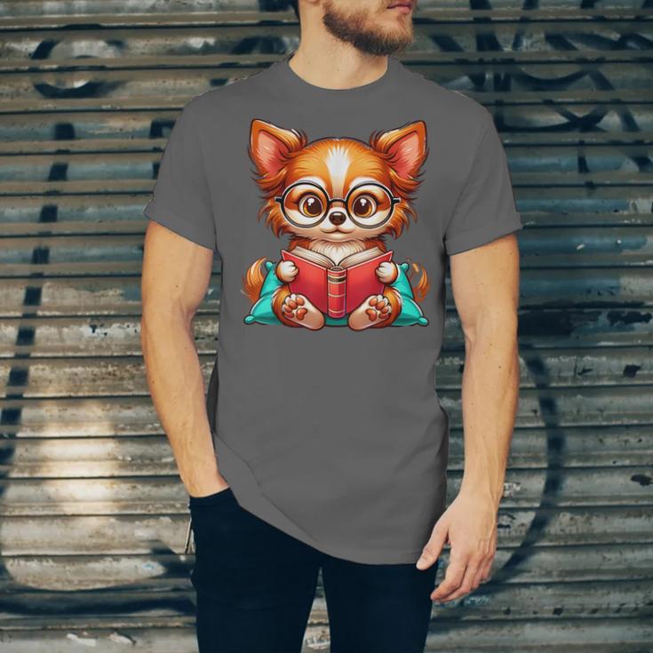 Chihuahua Reading a Book Dog Unisex Jersey T-Shirt Chihuahua Reading a Book Dog Unisex Jersey T-Shirt