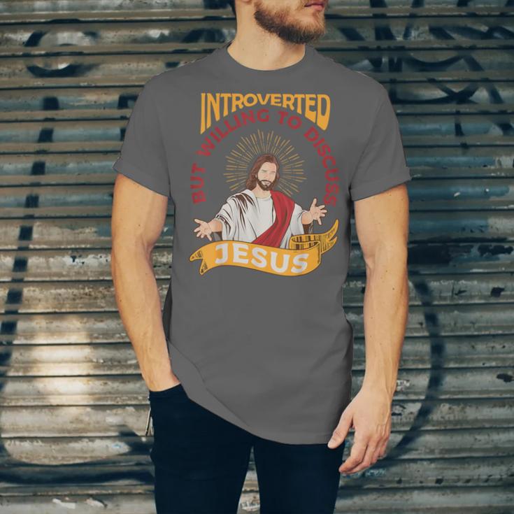 Christian Jesus Religious Sayings Catholic Introvert Unisex Jersey T-Shirt Christian Jesus Religious Sayings Catholic Introvert Unisex Jersey T-Shirt