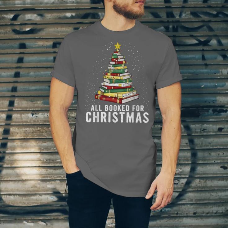 Christmas Book Tree All Booked For Xmas Unisex Jersey T-Shirt
