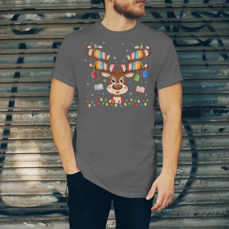 Christmas Librarian Reindeer Matching Family Book Lover Xmas Unisex Jersey T-Shirt Christmas Librarian Reindeer Matching Family Book Lover Xmas Unisex Jersey T-Shirt