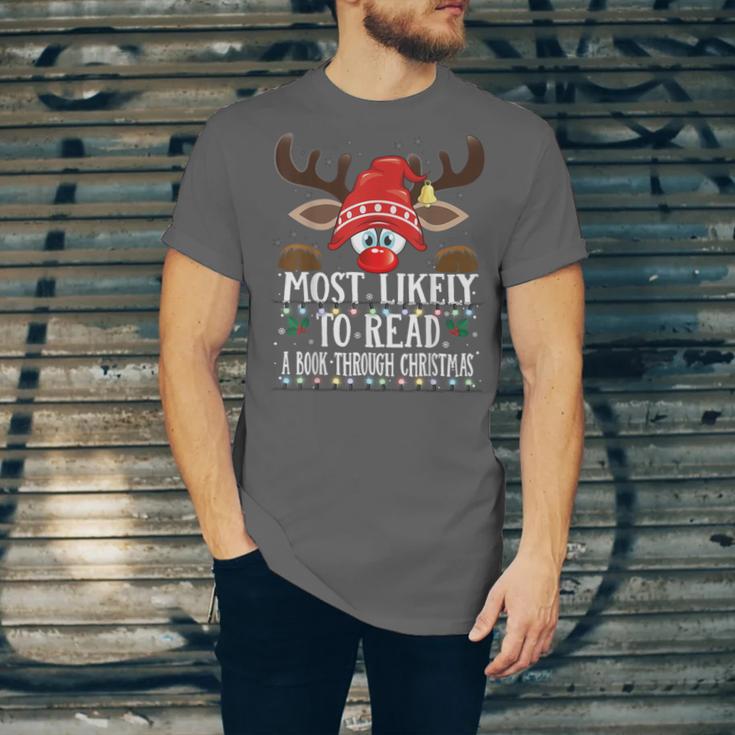 Christmas Matching Most Likely To Read A Book PJS Unisex Jersey T-Shirt
