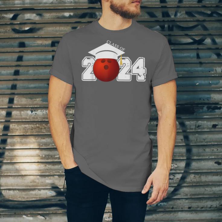 Class Of 2024 Graduation For Him Her Bowling Sports Unisex Jersey T-Shirt