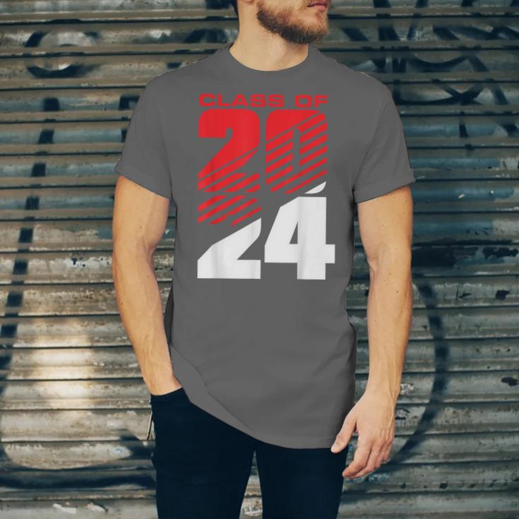 Class Of 2024 High School Senior Graduation Red Sports Style Unisex Jersey T-Shirt