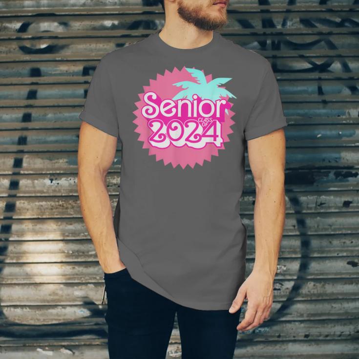 Class Of 2024 Senior Pink Retro Classic Girl Grad Graduation Unisex Jersey T-Shirt