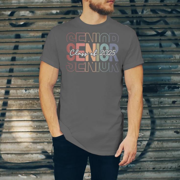 Class Of 2025 Senior 2025 Graduation Leopard Retro Rainbow Unisex Jersey T-Shirt