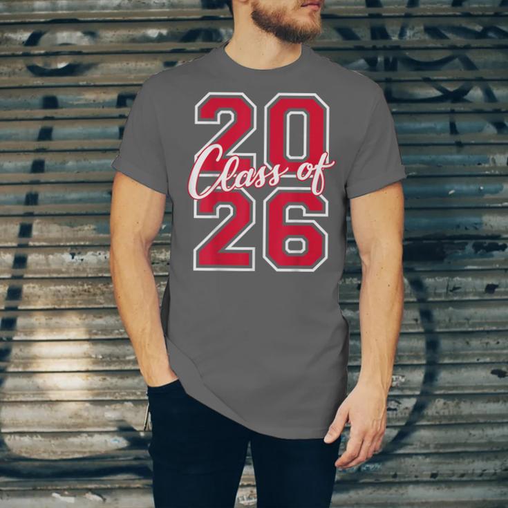 Class Of 2026 Graduation Red With Varsity Letters Unisex Jersey T-Shirt