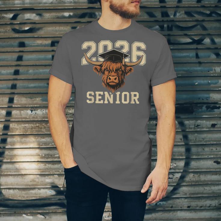Class Of 2026 Highland Cow Senior Graduation School Pride Unisex Jersey T-Shirt