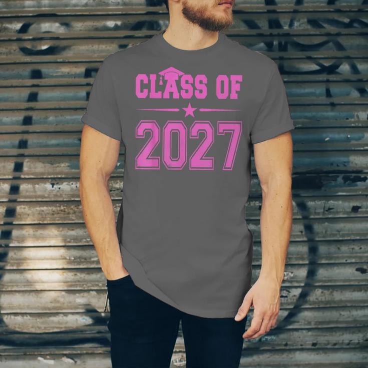 Class Of 2027 Pink Girls Shirt Graduation Unisex Jersey T-Shirt