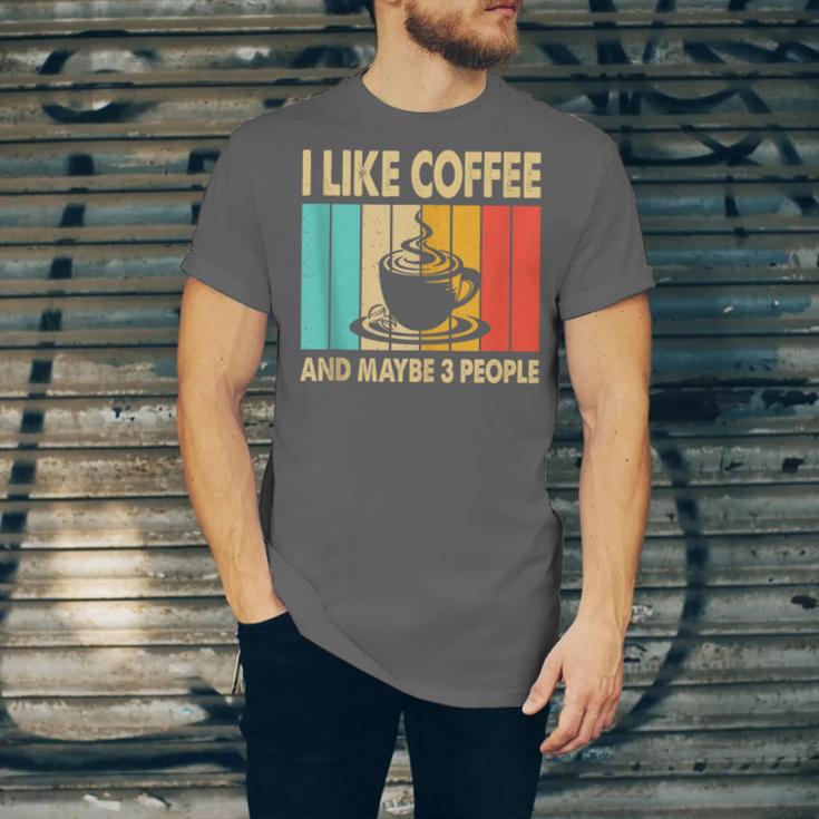 I Like Coffee And Maybe 3 People Introvert Anti-Social Unisex Jersey T-Shirt