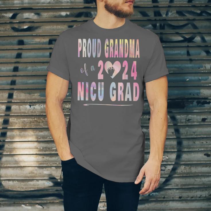 Colorful Proud Grandma 2024 NICU Graduate Baby Graduation Unisex Jersey T-Shirt