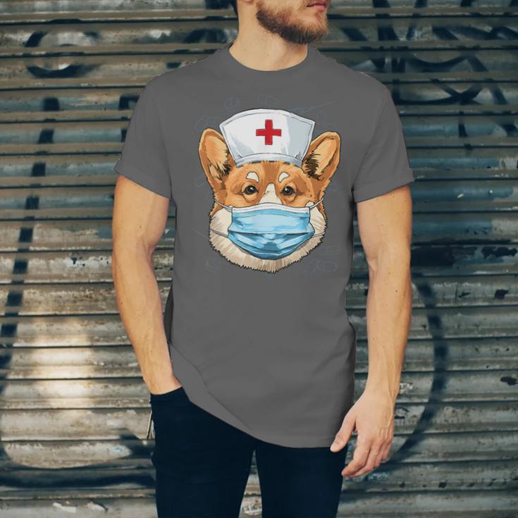 Corgi Dog Nurse RN Nursing School Graduation Unisex Jersey T-Shirt