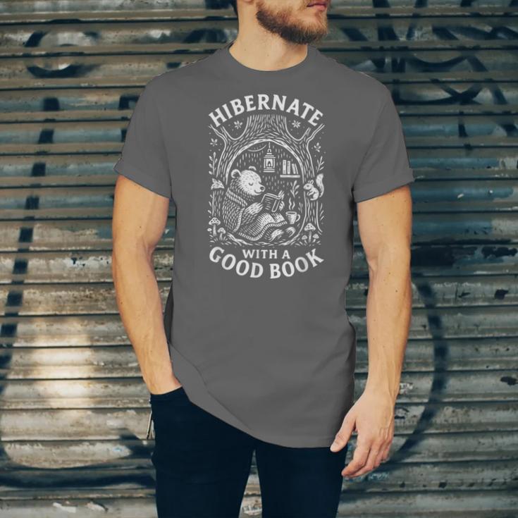 Cozy Bear Reading Hibernate With a Book Unisex Jersey T-Shirt Cozy Bear Reading Hibernate With a Book Unisex Jersey T-Shirt