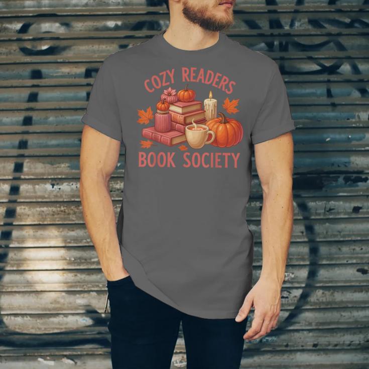 Cozy Readers Book Society Teacher Reading Floral Pumpkin Tee Unisex Jersey T-Shirt