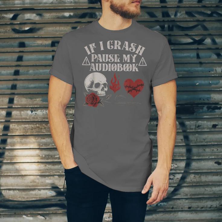 If I Crash Pause My Audiobook Lovers Dark Romance Spicy Book Unisex Jersey T-Shirt If I Crash Pause My Audiobook Lovers Dark Romance Spicy Book Unisex Jersey T-Shirt