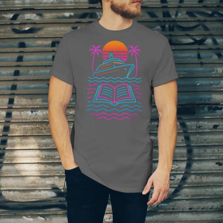Cruise Ship Vacations Reading Book Lovers Sunset Unisex Jersey T-Shirt