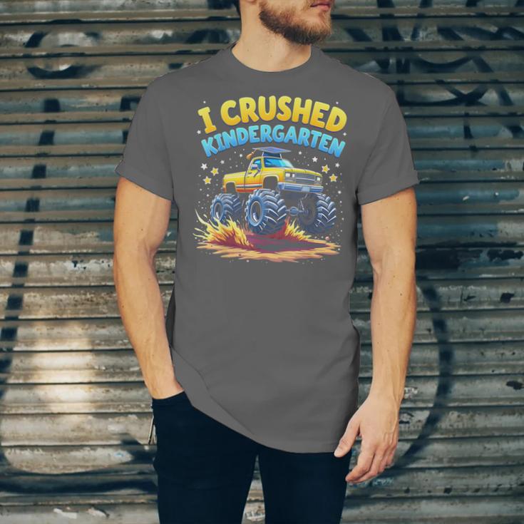 I Crushed Kindergarten Monster Truck Graduation Boys Kids Unisex Jersey T-Shirt