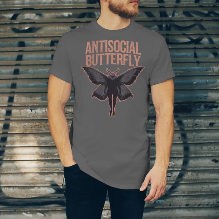 Cryptid Cryptozoology Mothman Introvert -Adults Butterfly Small Crew Neck Classic Fit Short Sleeve Polyester 100 Printed Blended Fabric Unisex Jersey T-Shirt