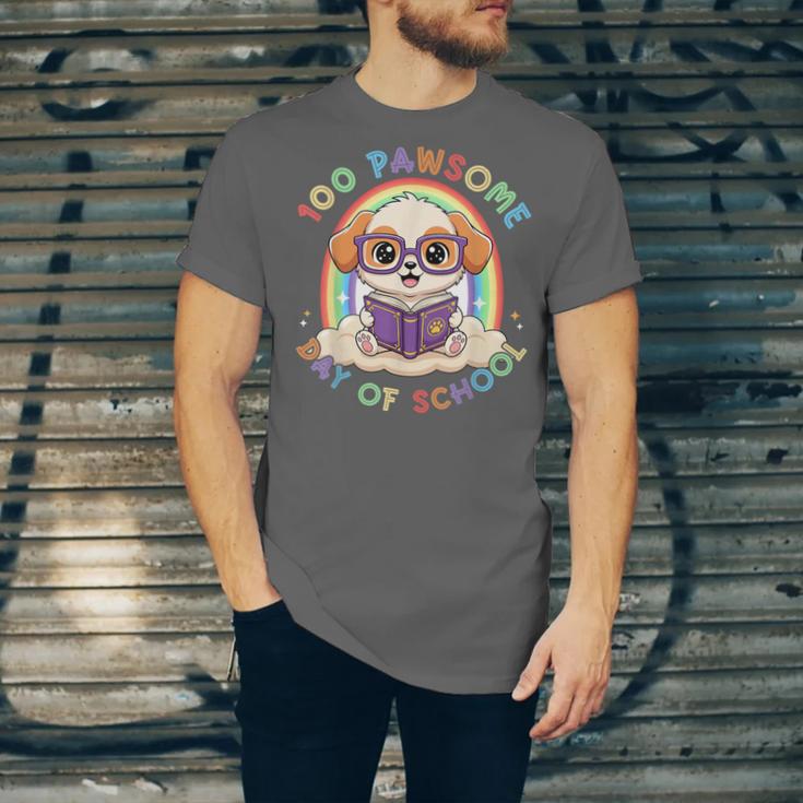 Cute 100th Day Of School 100 Days Dog Reading Book Rainbow Unisex Jersey T-Shirt
