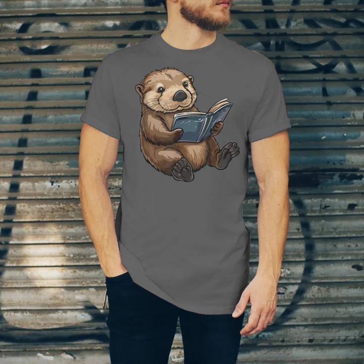 Cute Book Sea Otter Unisex Jersey T-Shirt