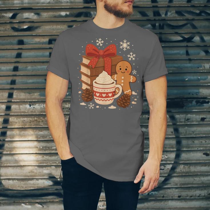 Cute Christmas Books Gingerbread Xmas Book Lover Teacher Unisex Jersey T-Shirt Cute Christmas Books Gingerbread Xmas Book Lover Teacher Unisex Jersey T-Shirt