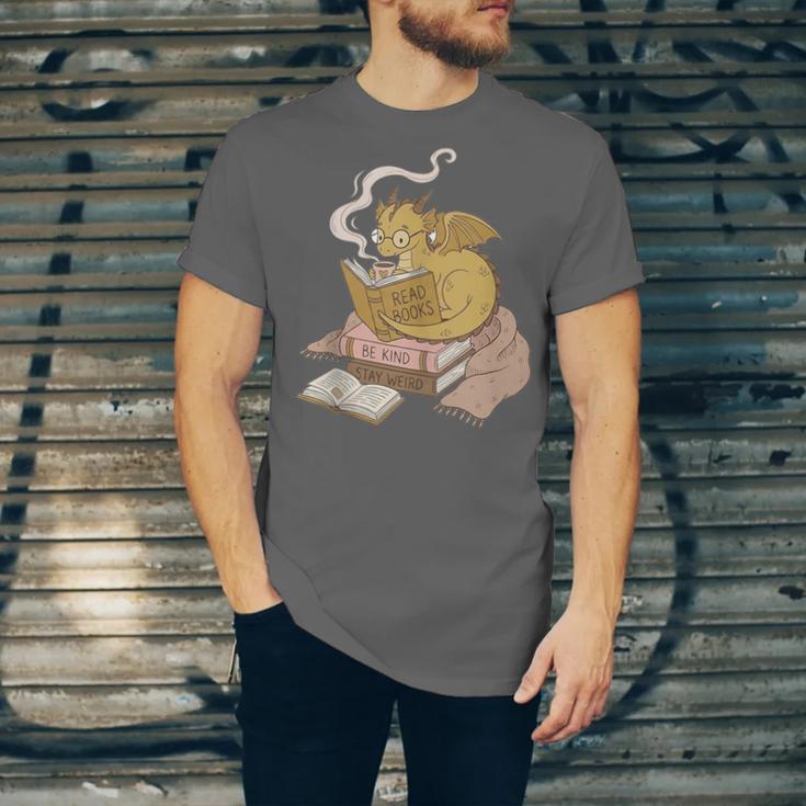 Cute Dragon Be Kind Stay Weird Read Books Unisex Jersey T-Shirt Cute Dragon Be Kind Stay Weird Read Books Unisex Jersey T-Shirt