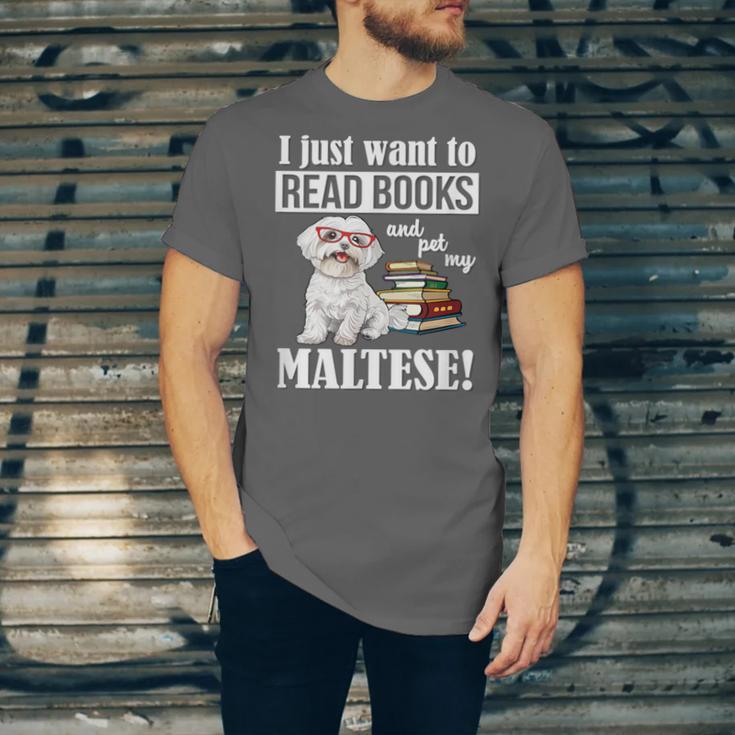 Cute Glasses Read Books & Pet My Maltese Lover Unisex Jersey T-Shirt