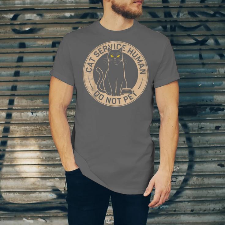 Cute Introvert Cat Service Human Do Not Pet Cat Joke Unisex Jersey T-Shirt