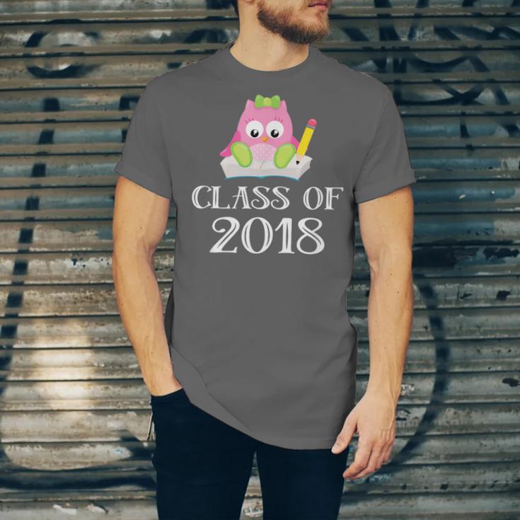 Cute Pink School Owl Class Of 2018 Graduation Unisex Jersey T-Shirt