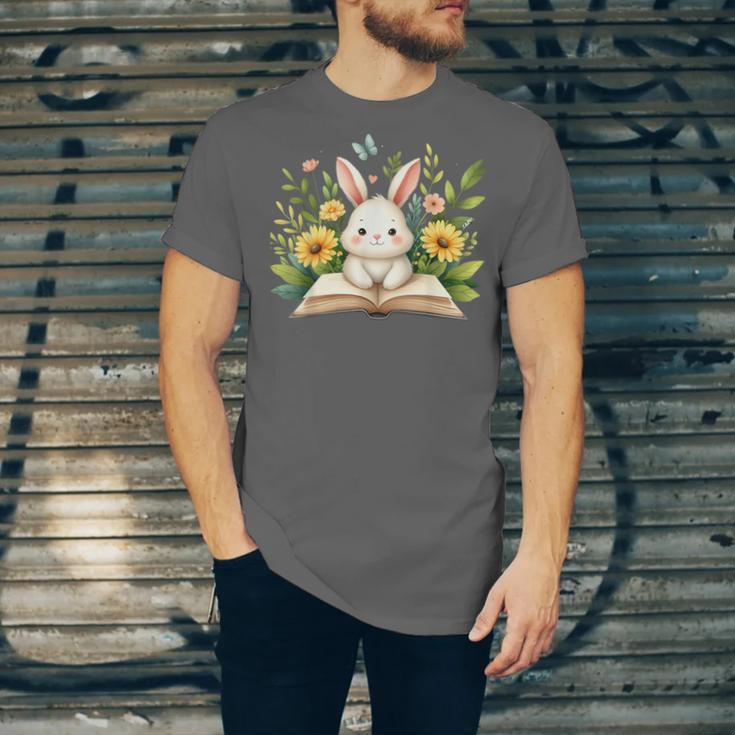 Cute Rabbit And Book Women Girls Reading Book Rabbit Lover Unisex Jersey T-Shirt Cute Rabbit And Book Women Girls Reading Book Rabbit Lover Unisex Jersey T-Shirt
