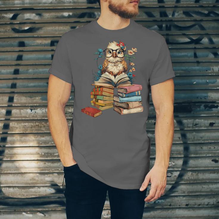 Cute Reading Chicken With Glasses Books Bookworm Reader Book Unisex Jersey T-Shirt