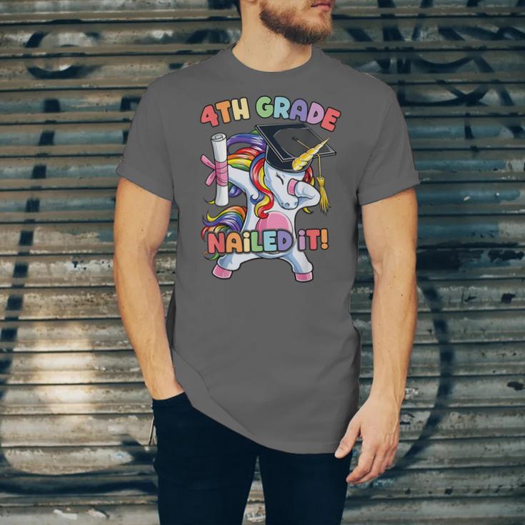 Dabbing 4th Grade Unicorn Graduation Class Of 2021 Nailed It Unisex Jersey T-Shirt