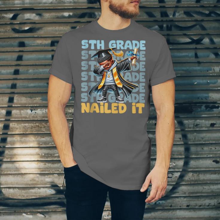 Dabbing Graduation Boy 5th Grade Nailed It Class Of 2025 Unisex Jersey T-Shirt