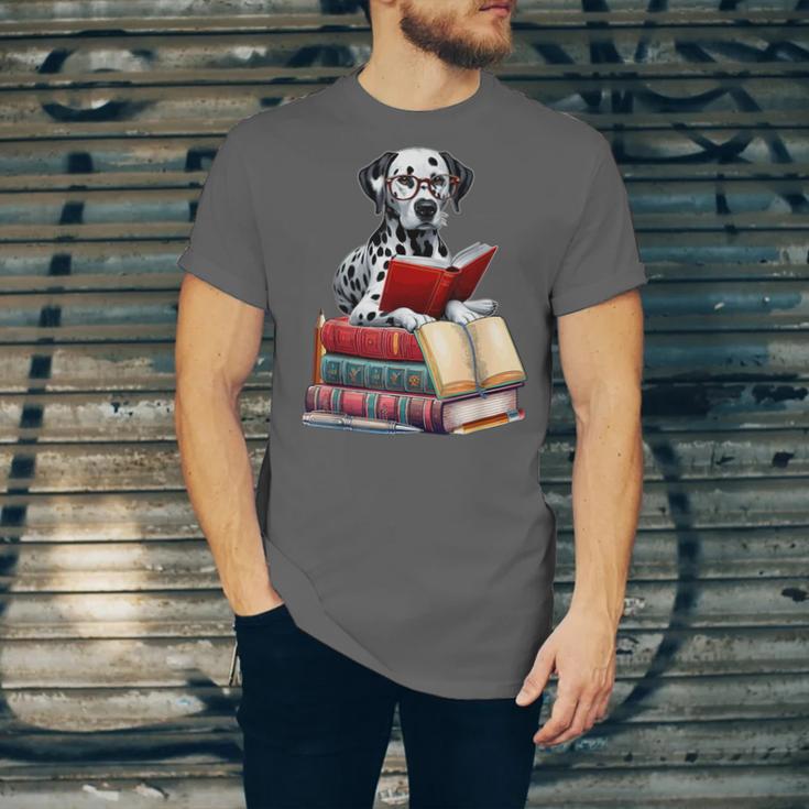 Dalmatian Reading Books Matching Bookworm Readers Librarian Unisex Jersey T-Shirt