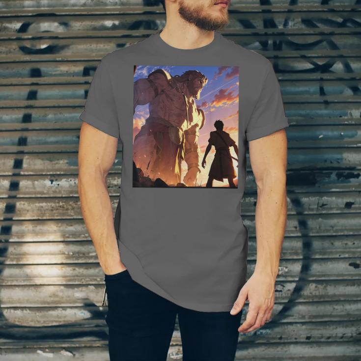 David And Goliath Bible Book Of Samuel Famous Bible Story Unisex Jersey T-Shirt
