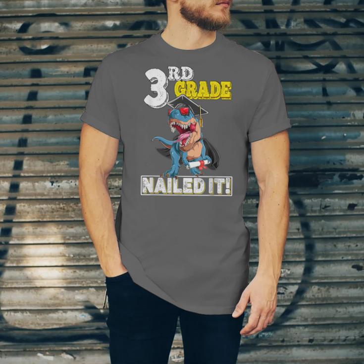 Dinosaur Graduation Cap Gown 3rd Grade Graduate Nailed It Unisex Jersey T-Shirt