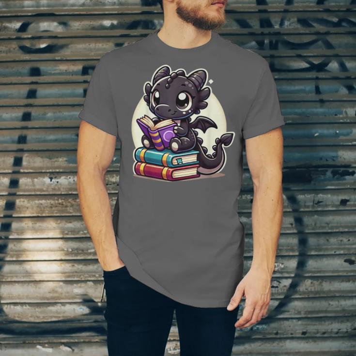 Dragon Reading A Book Cute Bookworm Book Lover Unisex Jersey T-Shirt Dragon Reading A Book Cute Bookworm Book Lover Unisex Jersey T-Shirt