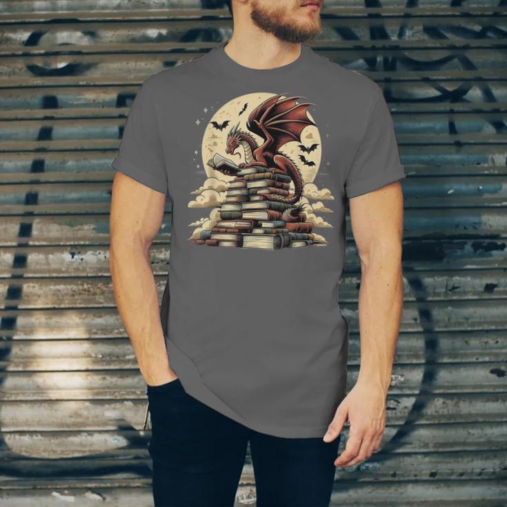 Dragon Reading a Book Dragons And Books Lover Bookworm Unisex Jersey T-Shirt Dragon Reading a Book Dragons And Books Lover Bookworm Unisex Jersey T-Shirt
